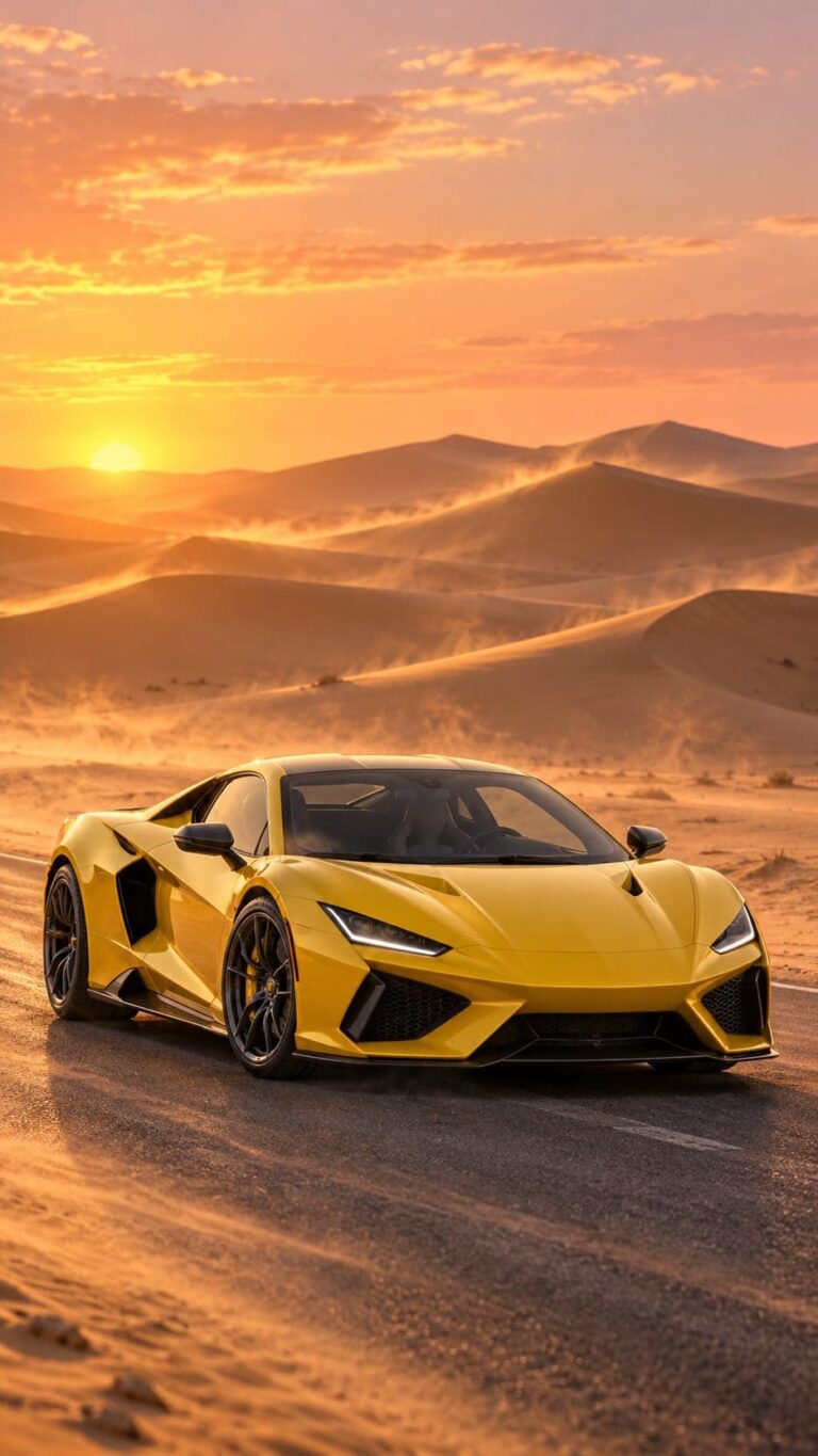 Fondos de pantalla de carros deportivos amarillo desierto