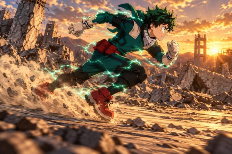 Fondos de pantalla de deku carrera entre escombros