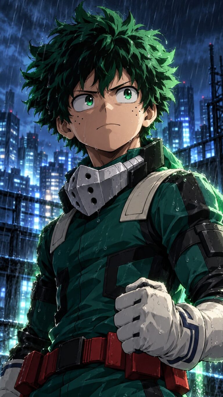 Fondos de pantalla de deku lluvia nocturna