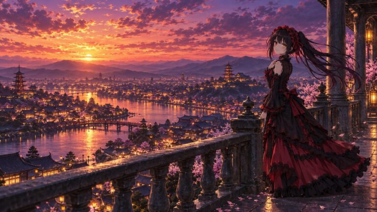 Fondos de pantalla de kurumi ciudad al crepusculo