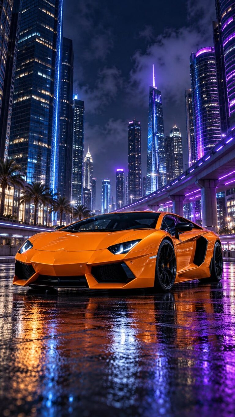 Fondos de pantalla de lamborghini aventador naranja ciudad