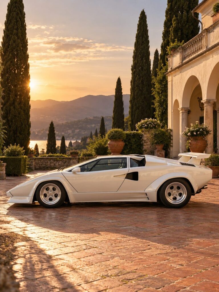 Fondos de pantalla de lamborghini countach blanco villa