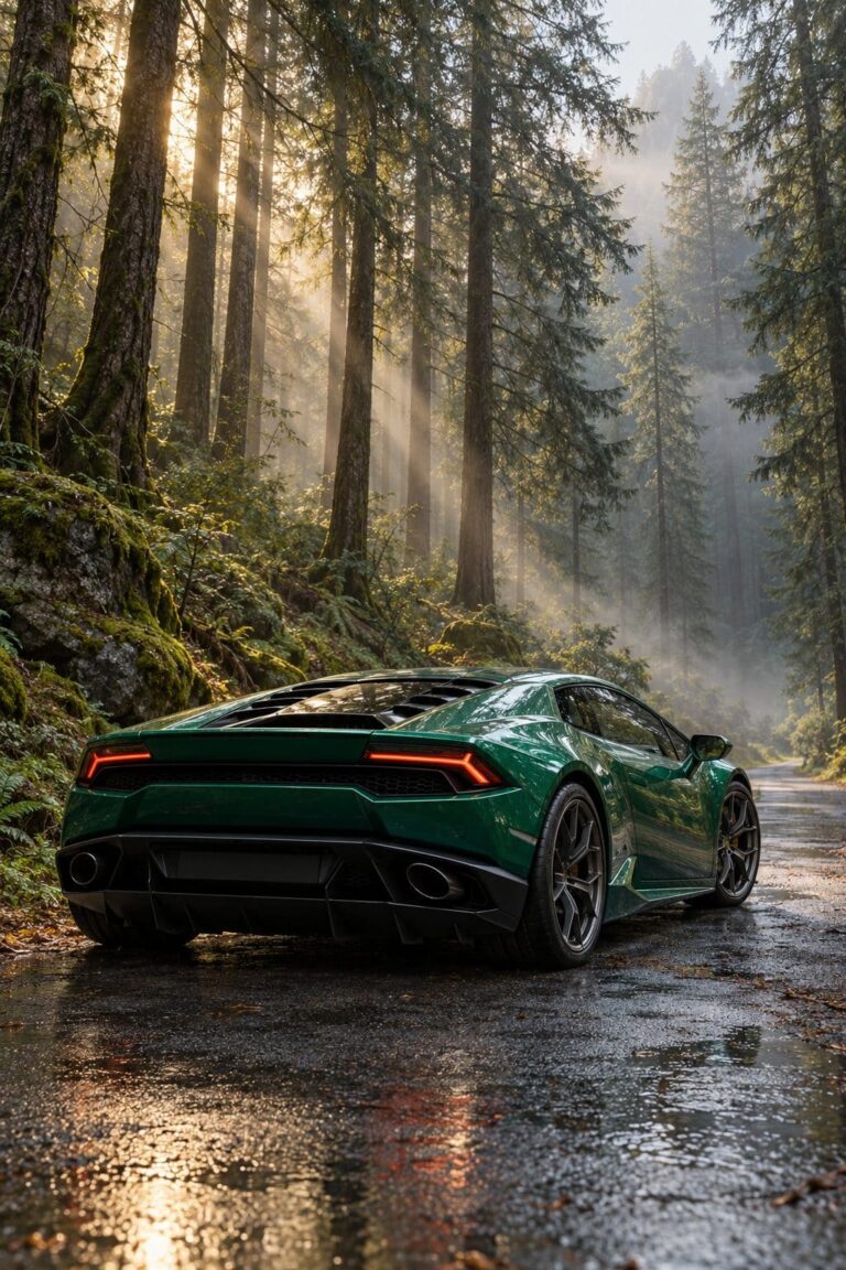 Fondos de pantalla de lamborghini huracan verde bosque
