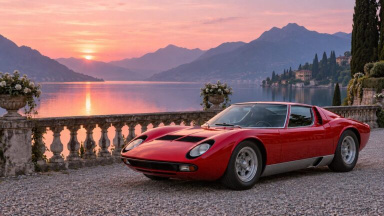Fondos de pantalla de lamborghini miura rojo lago