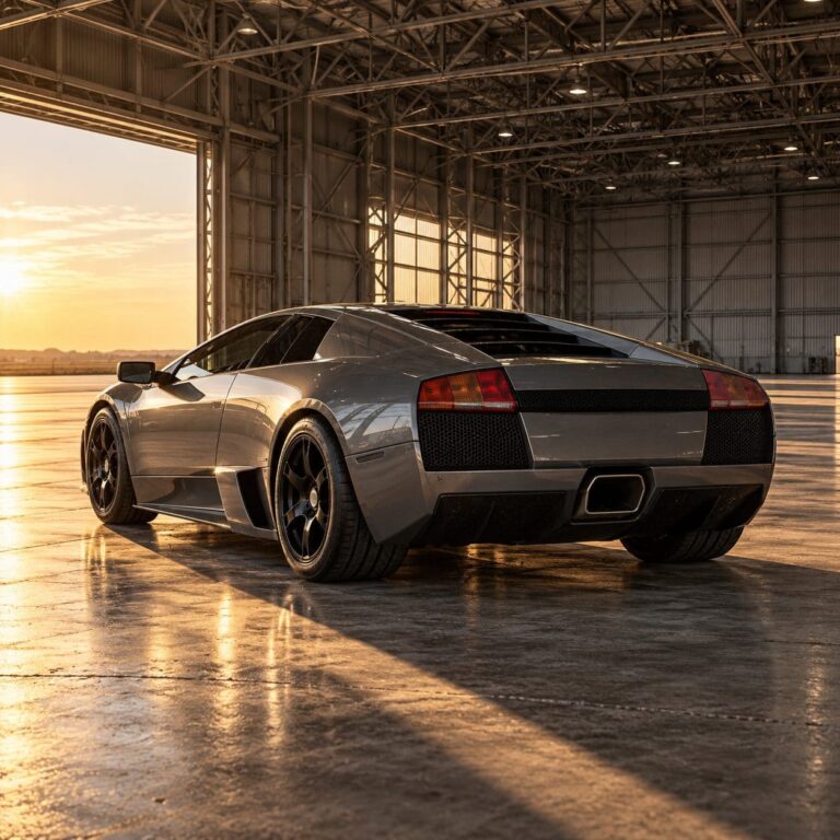 Fondos de pantalla de lamborghini murcielago gris hangar