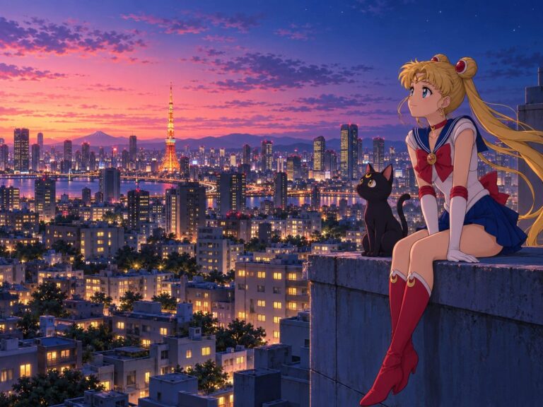 Fondos de pantalla de sailor moon azotea con luna