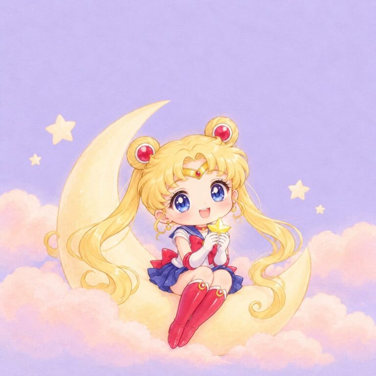 Fondos de pantalla de sailor moon chibi entre estrellas