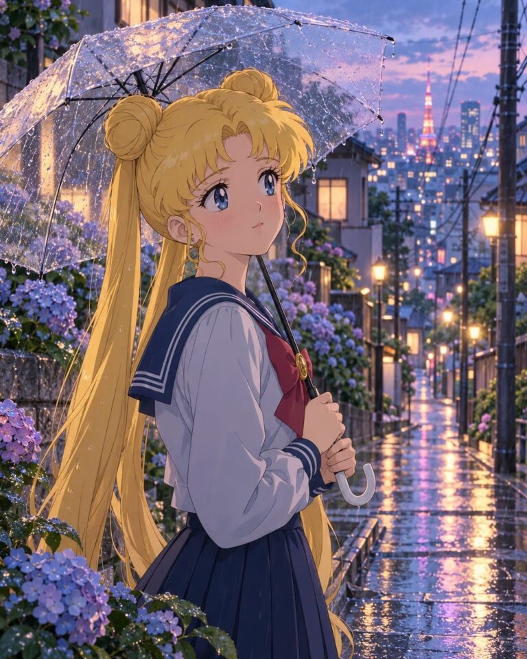 Fondos de pantalla de sailor moon lluvia en tokio
