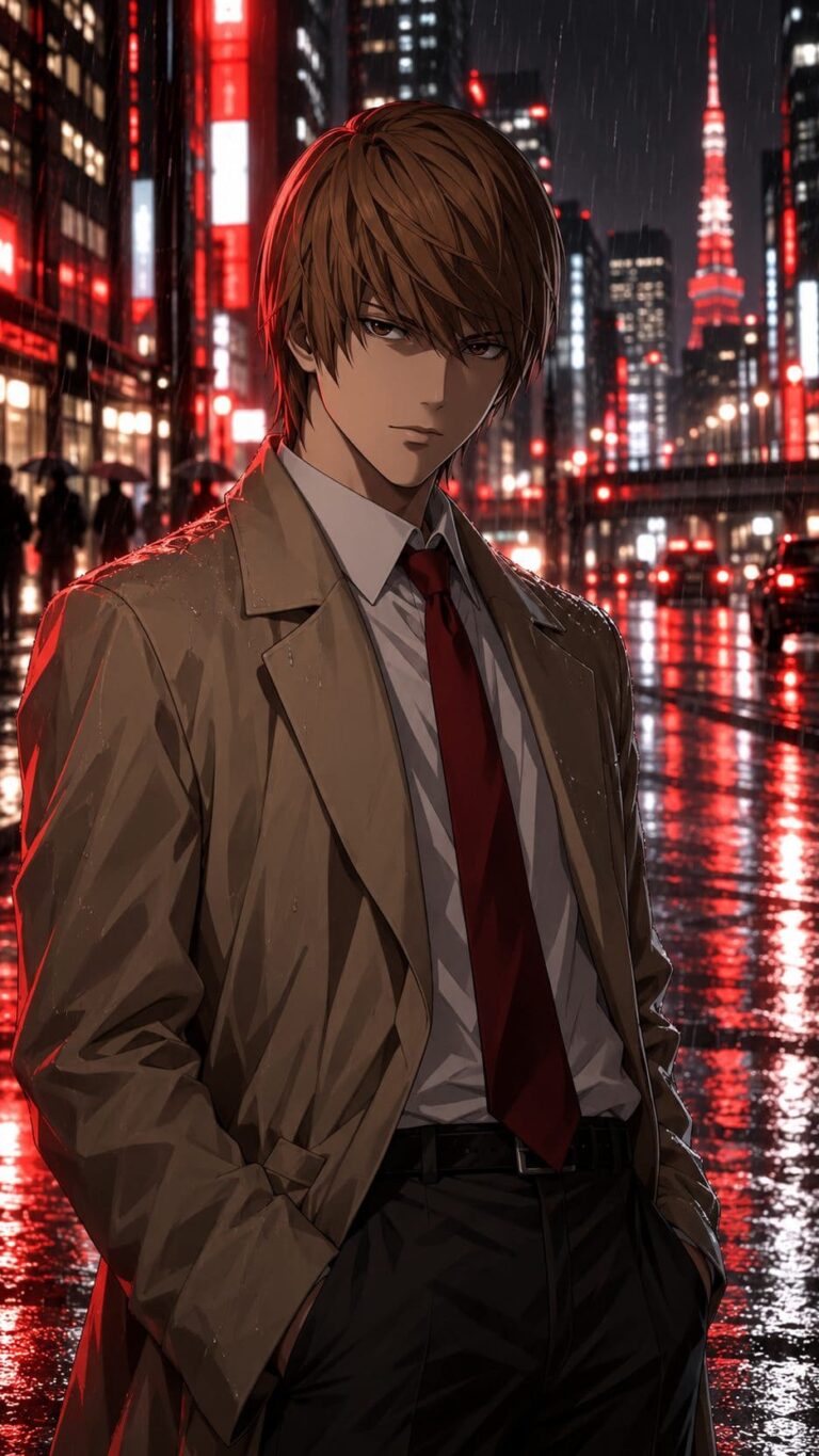 Fondos de pantalla death note light ciudad lluvia
