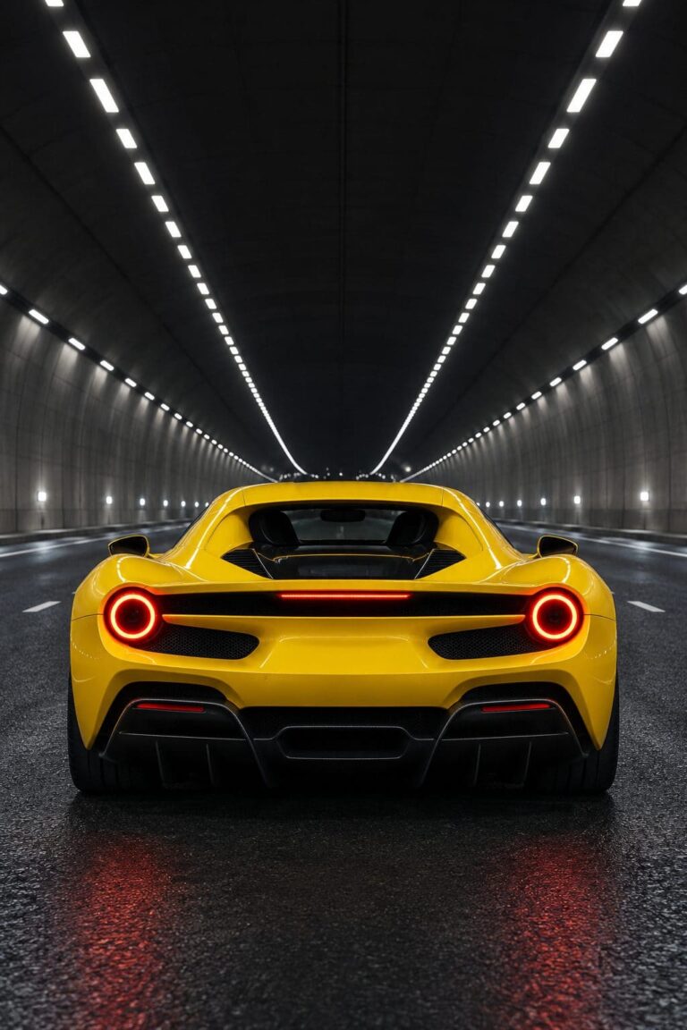 Fondos de pantalla ferrari amarillo tunel