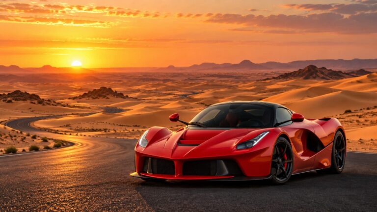 Fondos de pantalla ferrari laferrari rojo desierto