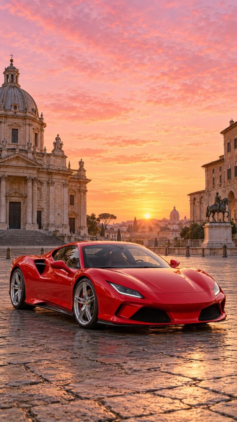 Fondos de pantalla ferrari rojo plaza italiana