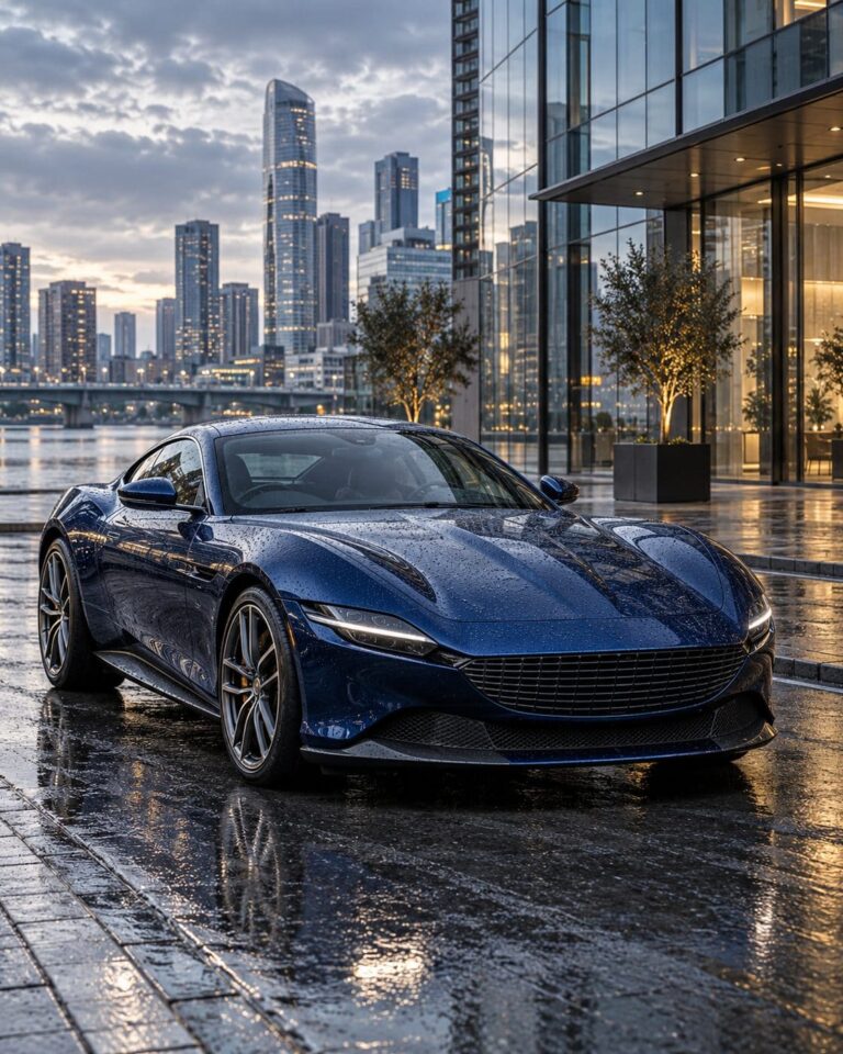 Fondos de pantalla ferrari roma azul lluvia