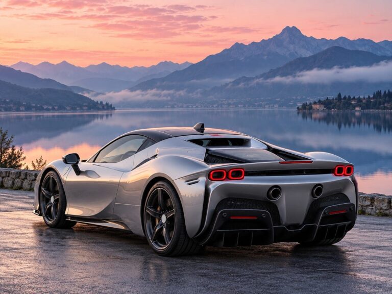Fondos de pantalla ferrari sf90 plata lago