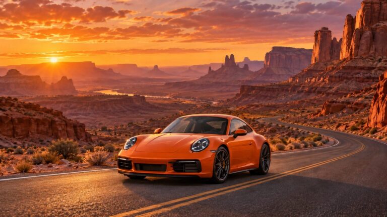 Fondos de pantalla porsche 911 carretera desertica