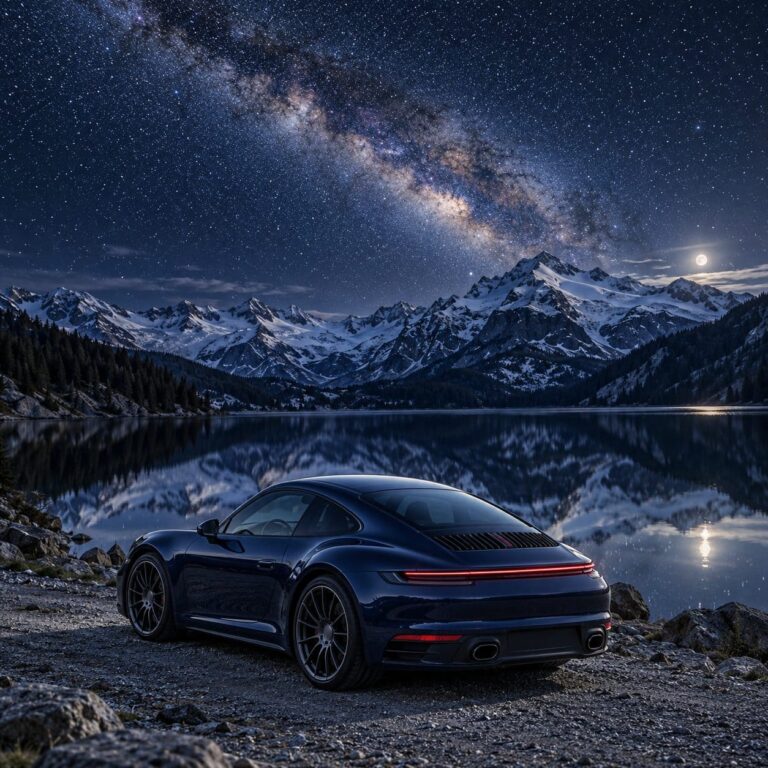 Fondos de pantalla porsche 911 lago estrellado