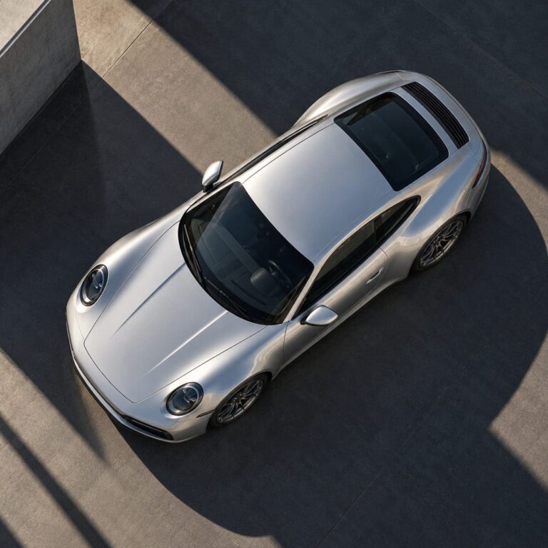 Fondos de pantalla porsche 911 plateado vista cenital