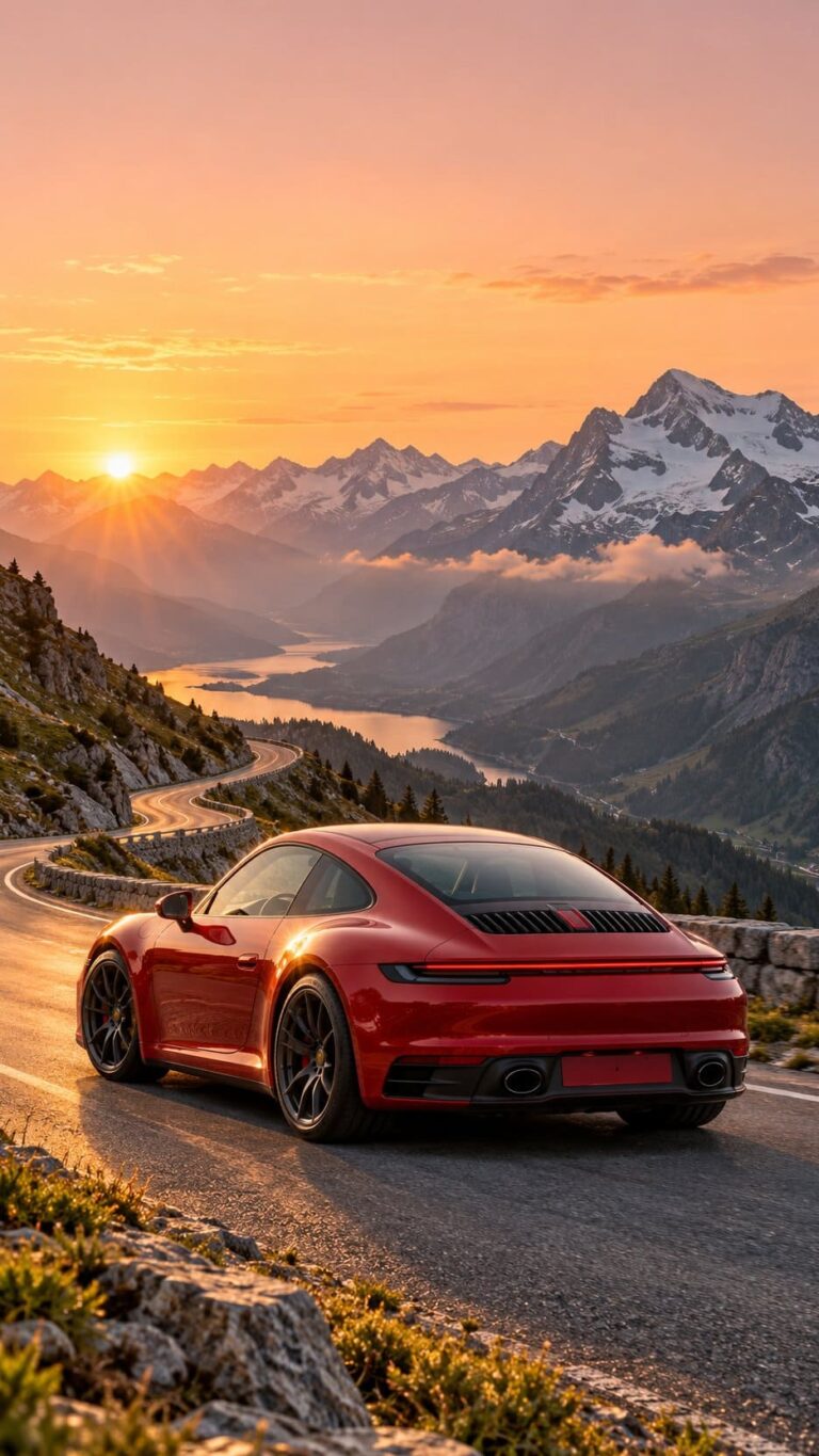 Fondos de pantalla porsche 911 rojo montana
