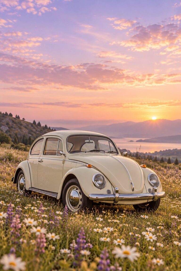Fondos de pantalla volkswagen escarabajo flores