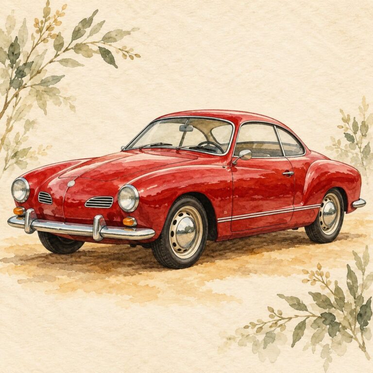 Fondos de pantalla volkswagen karmann ghia acuarela