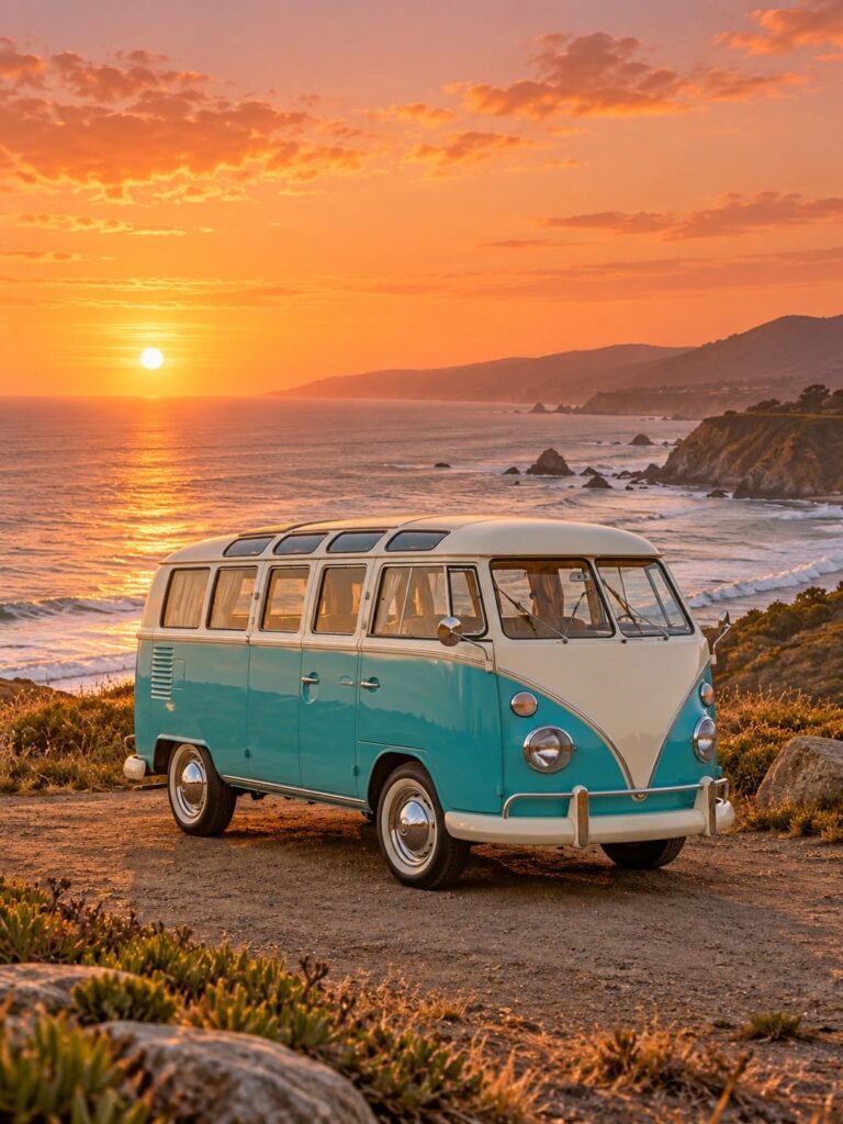 Fondos de pantalla volkswagen t1 atardecer