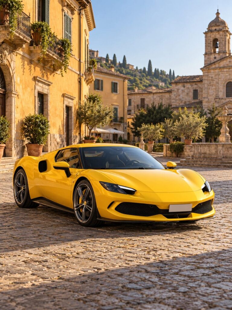 Fondos ferrari 296 gtb amarillo plaza