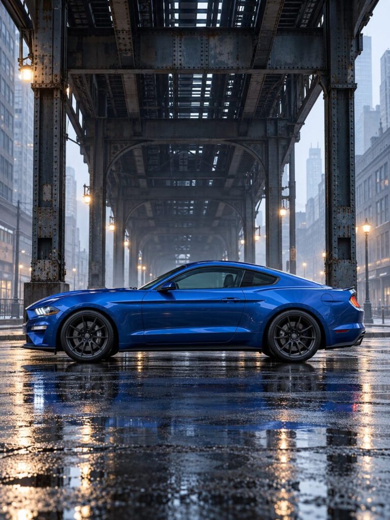 Mustang fondo de pantalla azul ciudad