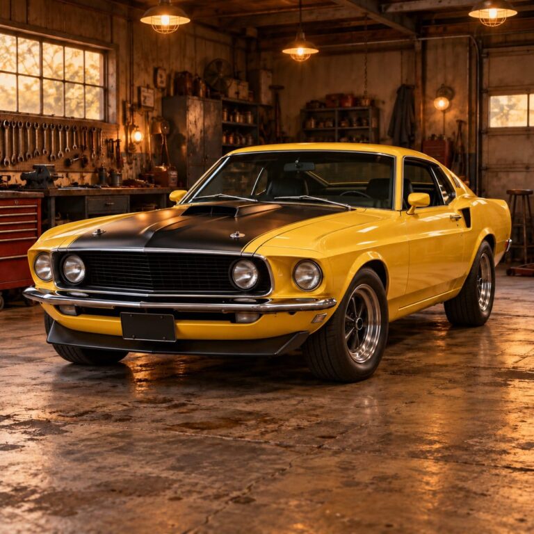 Mustang fondo de pantalla clasico amarillo taller