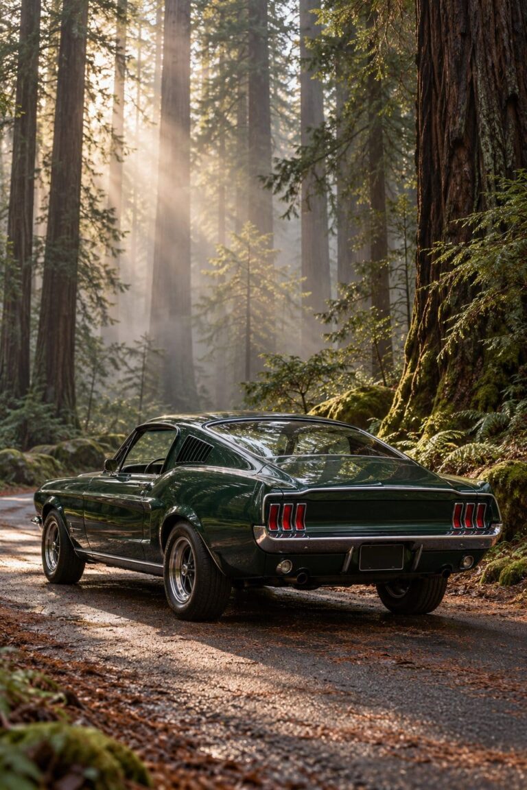 Mustang fondo de pantalla fastback verde bosque