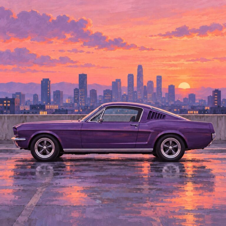 Mustang fondo de pantalla morado ilustrado