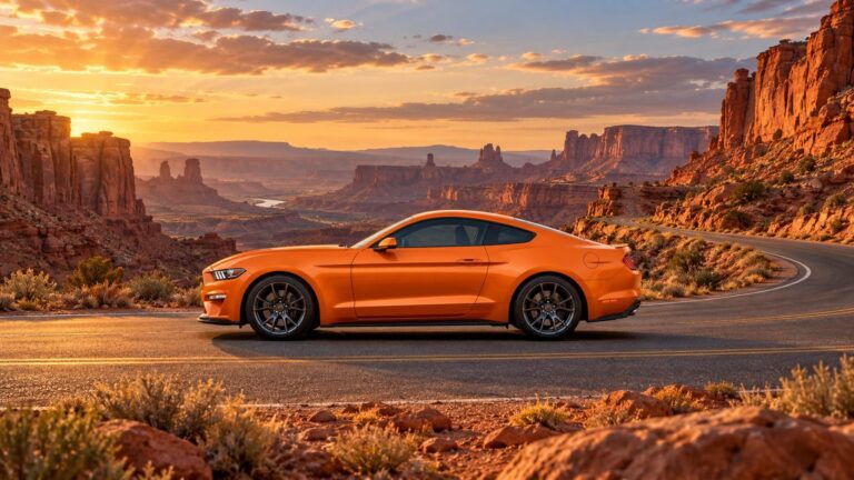 Mustang fondo de pantalla naranja canon