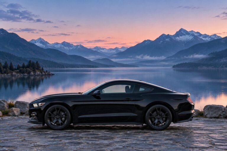 Mustang fondo de pantalla negro lago