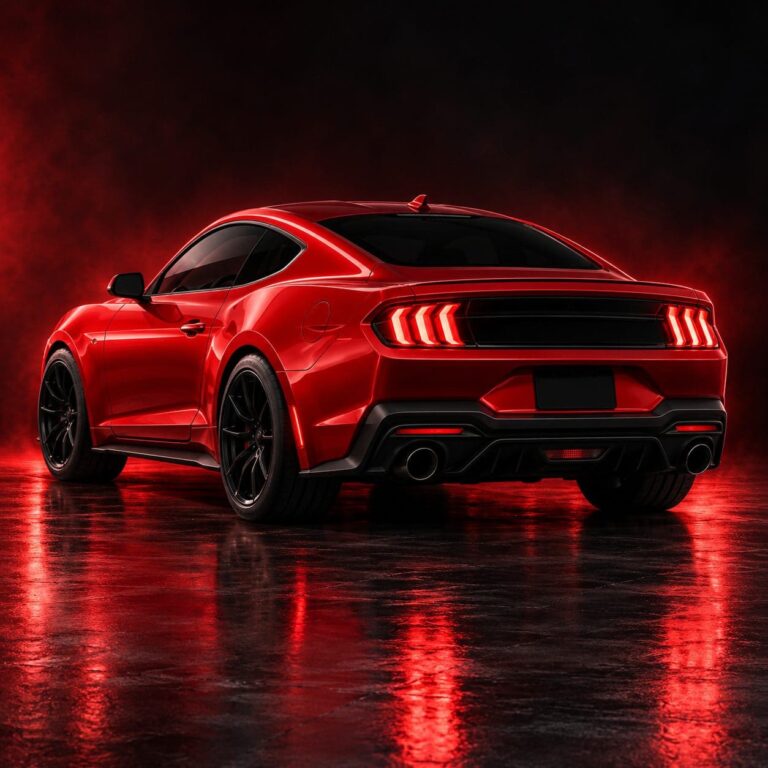 Mustang fondo de pantalla rojo estudio