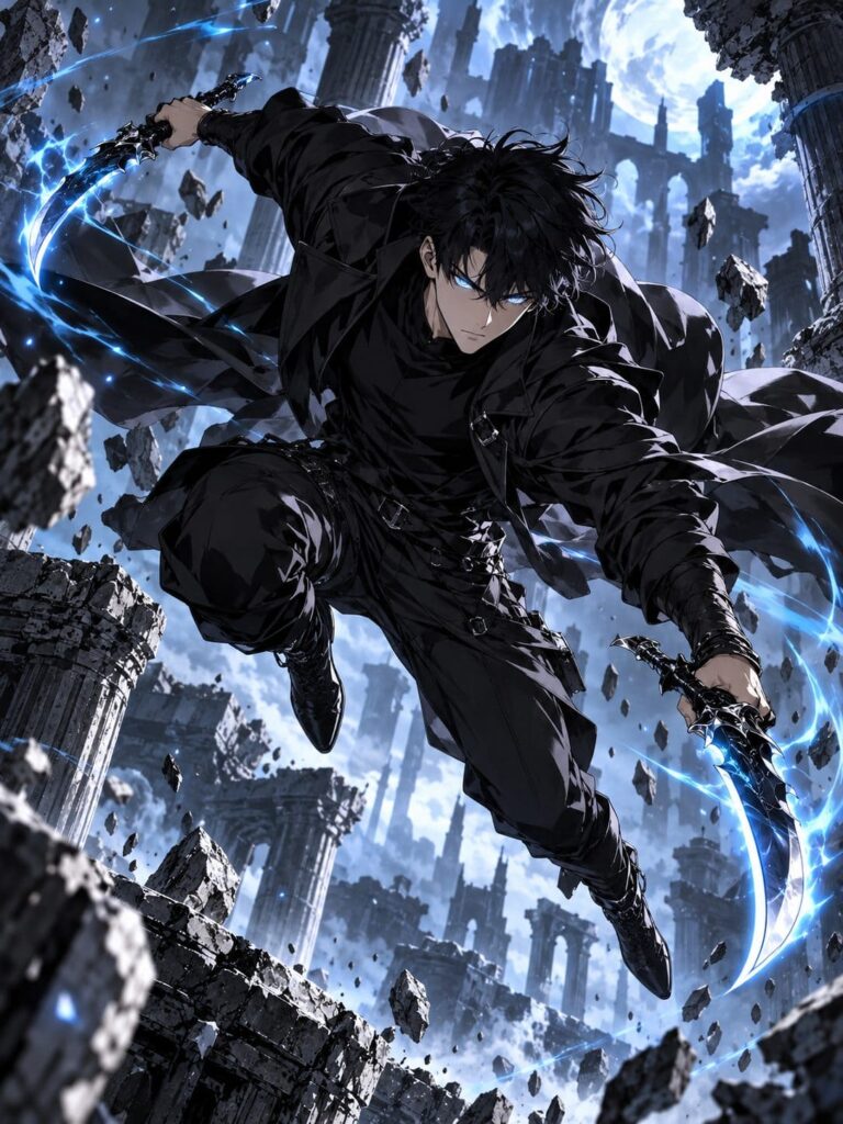 Solo leveling fondo de pantalla dagas en combate