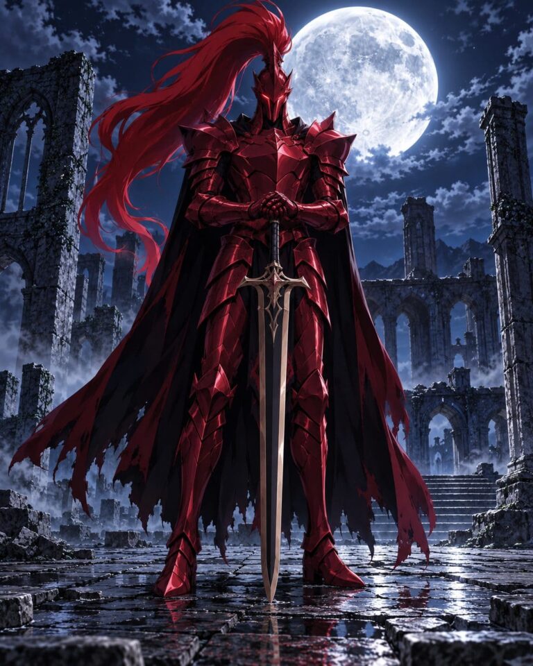 Solo leveling fondo de pantalla igris bajo la luna